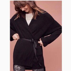 Anthropologie Moth Vallon Front Tie Cardigan Made in Italy Wool Blend